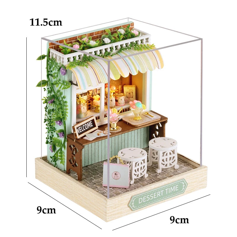 NEW DIY Wooden Book Nook Figurines Miniatures Doll House Kit 3D Puzzle Bookend for Friends Birthday Gifts Home Decor Crafts