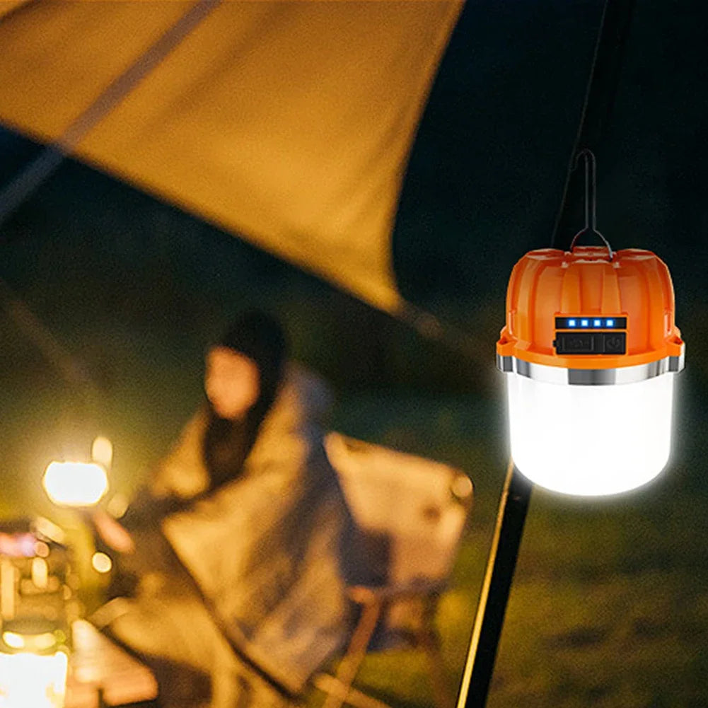 Powerful LED Camping Lights Built-in Battery USB Rechargeable Camping BBQ Tents Super Bright Hanging Lantern Power Bank