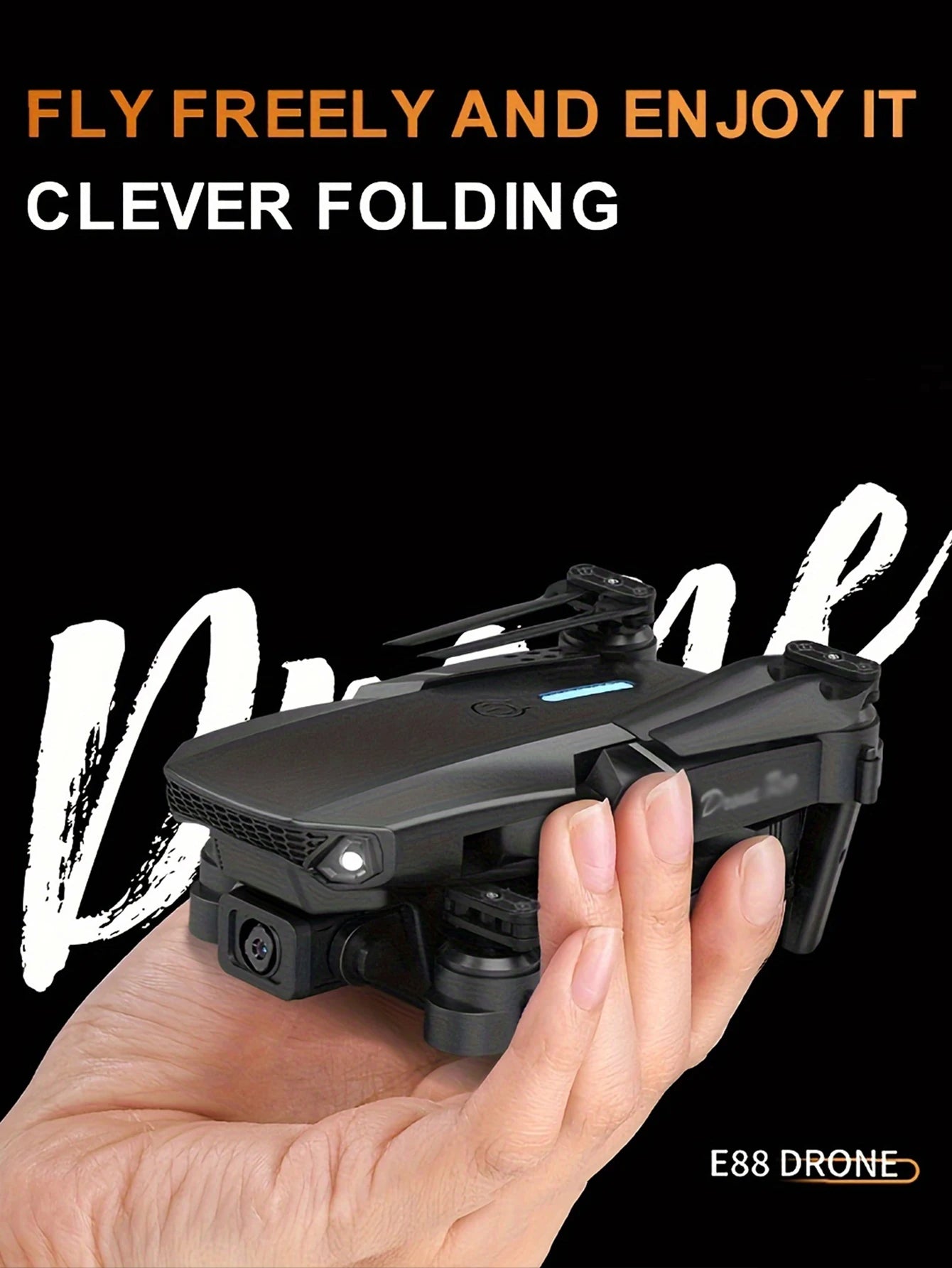 Professional Drone E88 4k wide-angle HD camera WiFi fpv height Hold Foldable RC quadrotor helicopter Camera-free children's toys