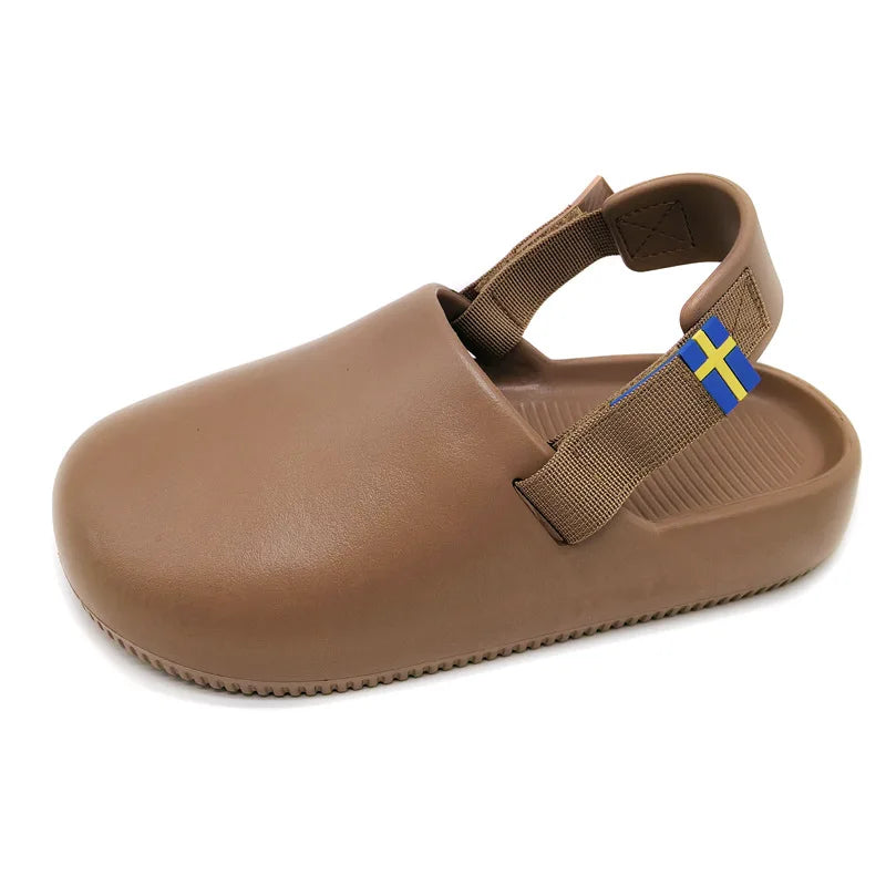 2026 Autumn New EVA Baotou Slippers for External Use, Couple Half Slippers, Non slip, Can be worn externally