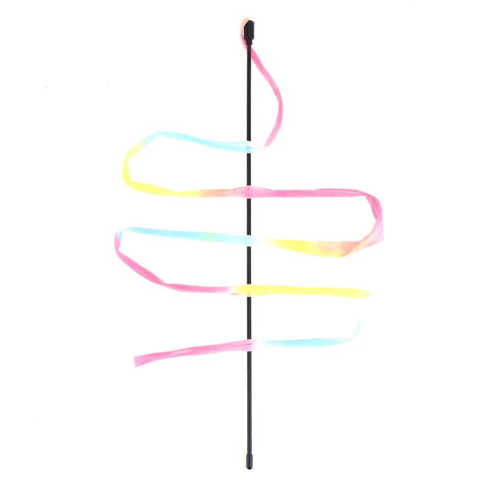 Cat Toys Cute Funny Colorful Rod Teaser Wand Plastic Pet Toys for Cats Interactive Stick Pet Teaser Cat Supplies
