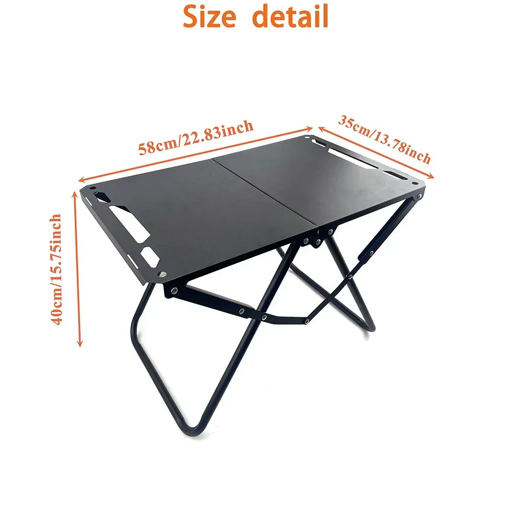 Portable Foldable Picnic Table, Lightweight Outdoor Camping & Beach Table with Hollow Edge, Hangable and Easy to Carry for Trave
