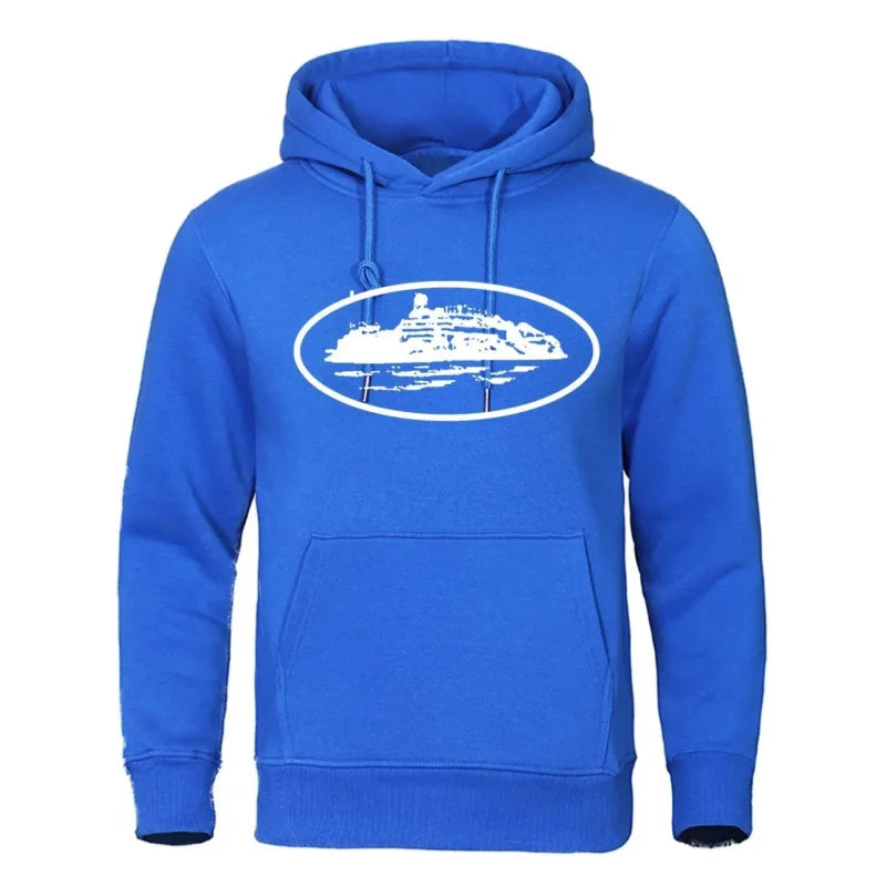 Men's Premium Hoodie Sweatshirt with General Brand Logo Comfortable Streetwear Casual Hooded Pullover for Youth