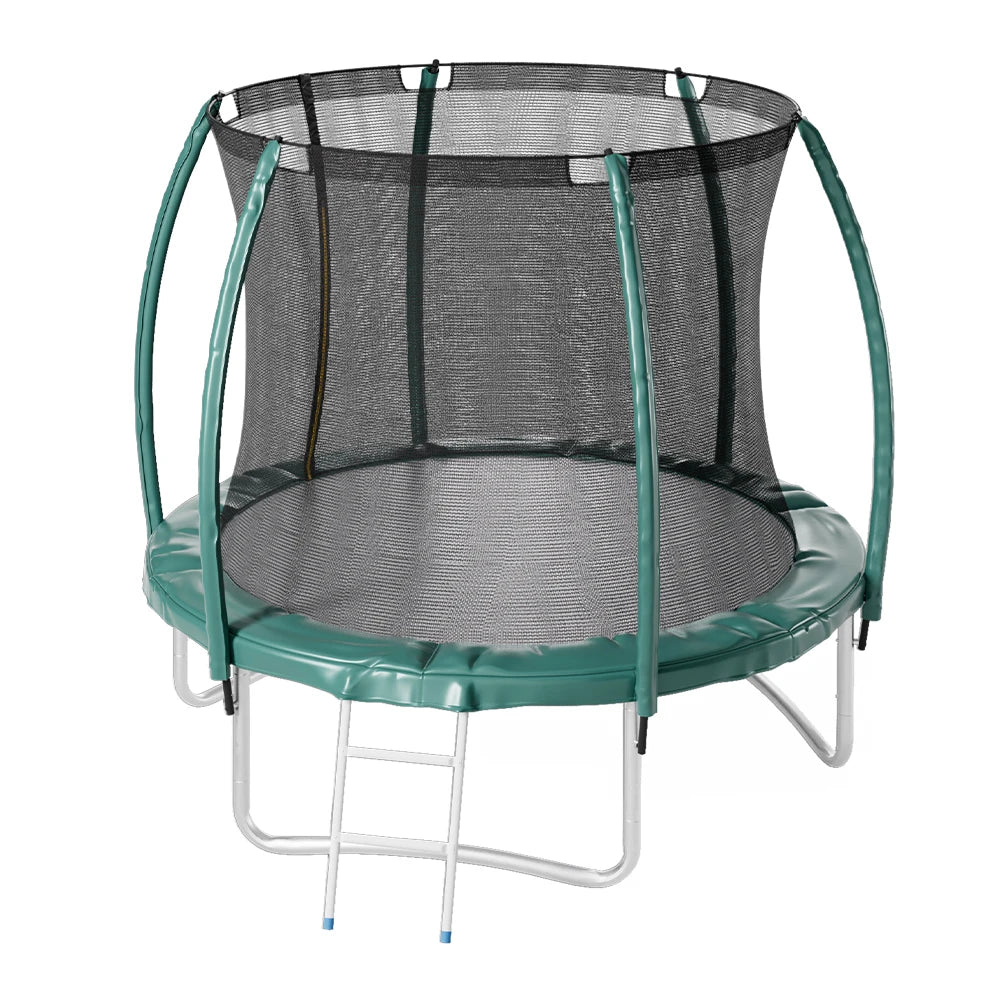 Voltsify 10FT Outdoor Enclosure Trampoline with Ladder, 305cm Dia x 240cm H