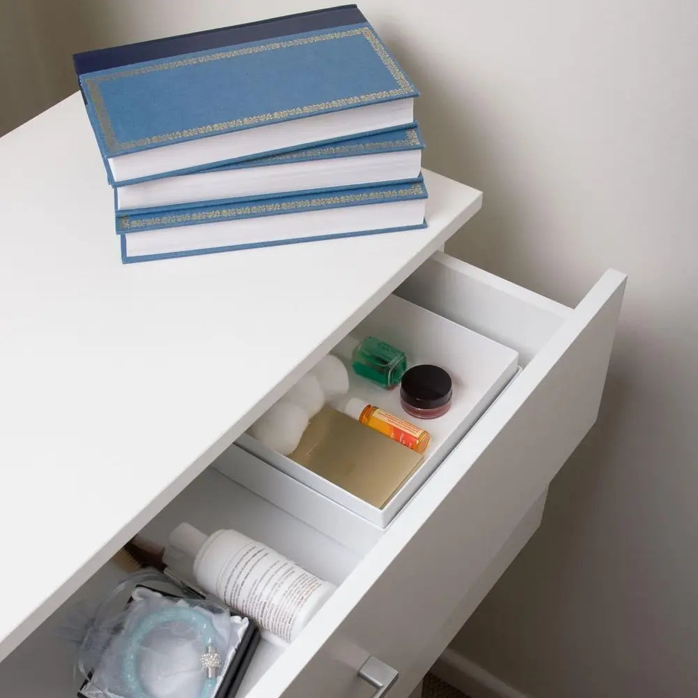 5-Drawer White Bedroom Chest with Anti-Bow Support and Clothes Organizer