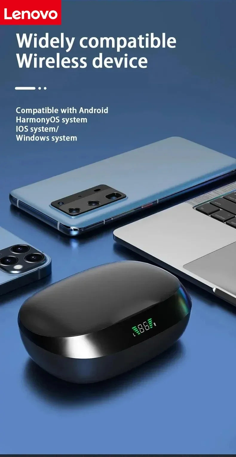 Lenovo Original Sports Wireless Earphones Ear Hanging Running Bluetooth Earphones Digital Display Noise Reduction Earphones