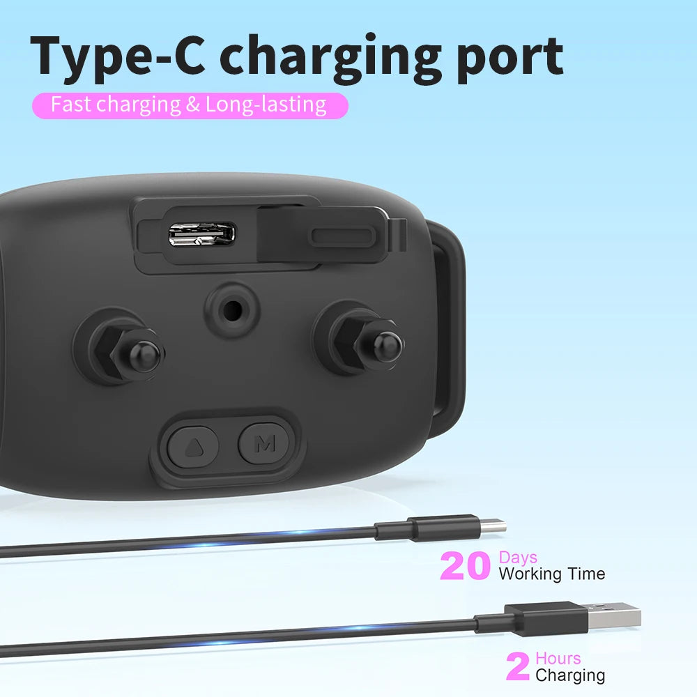 Dog Training Collar Automatic Anti Bark Dog Collar Type-C Rechargeable Dog Trainer Electric Shock Vibration Buzzer Waterproof