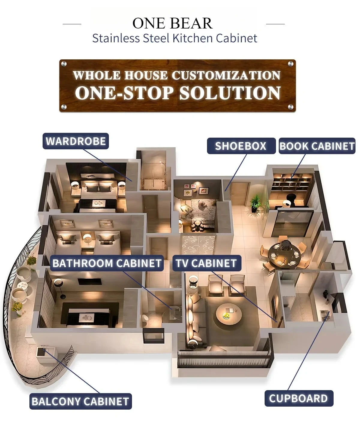 Customizable luxury TV cabinets, modern minimalist living room and bedroom platform coffee table sets with storage cabinets.