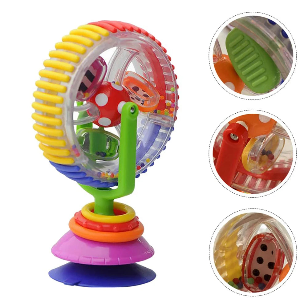 Baby Rotating Ferris Wheel Rattle with Suction Cup Rattle Toy Funny Feeding Plaything for Early Development Babies and Toddlers