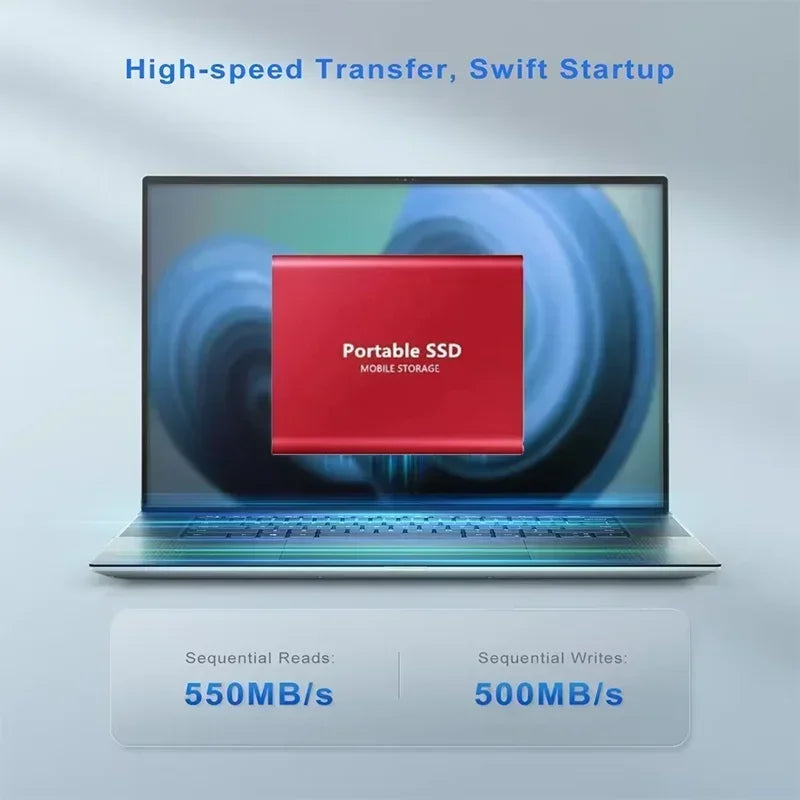 New External Hard Drive 2TB Portable SSD 4TB High-Speed Hard Disk 128TB Mass Mobile Solid State Drive USB3.1 for Laptops/PC/MAC