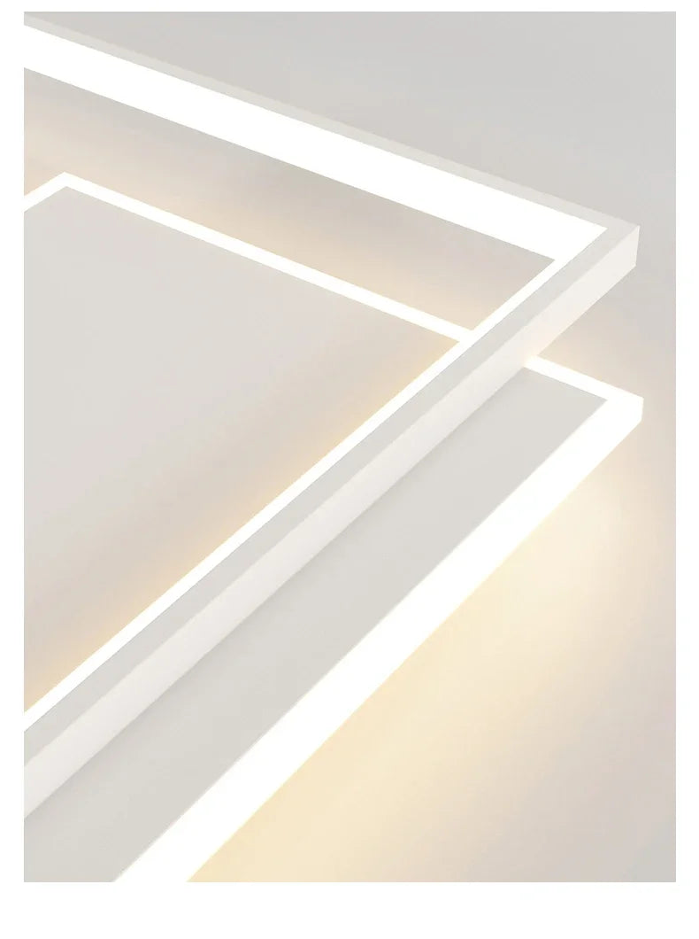 Modern Nordic Led Ceiling Light Square Minimalist Lamps for Kitchen Living Dining  Room Art Home Decoration Chandelier