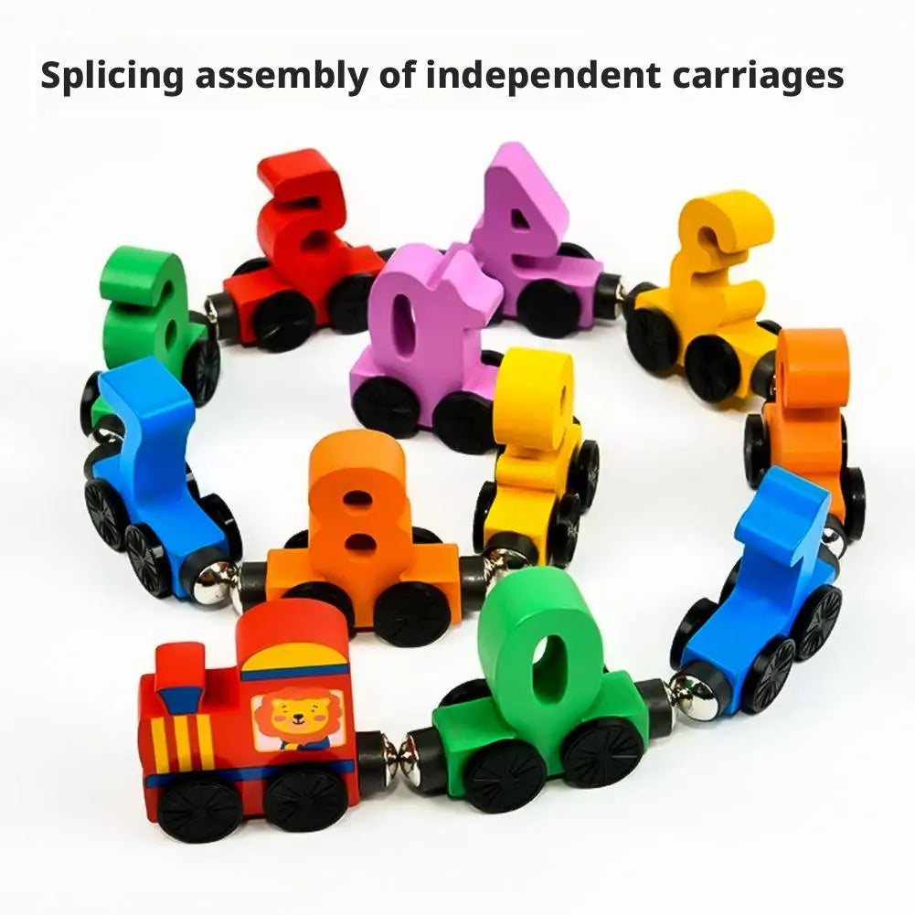 Train Set Magnetic Digital Train Puzzle Wooden Number Trains Learning Activities Educational Digital Train Toys Kids Gifts
