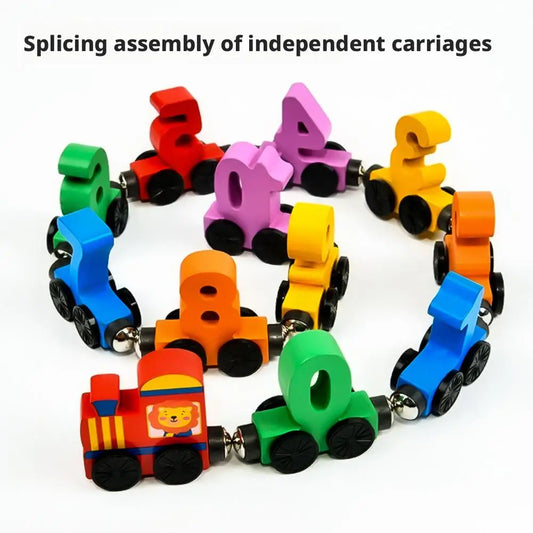 Train Set Magnetic Digital Train Puzzle Wooden Number Trains Learning Activities Educational Digital Train Toys Kids Gifts