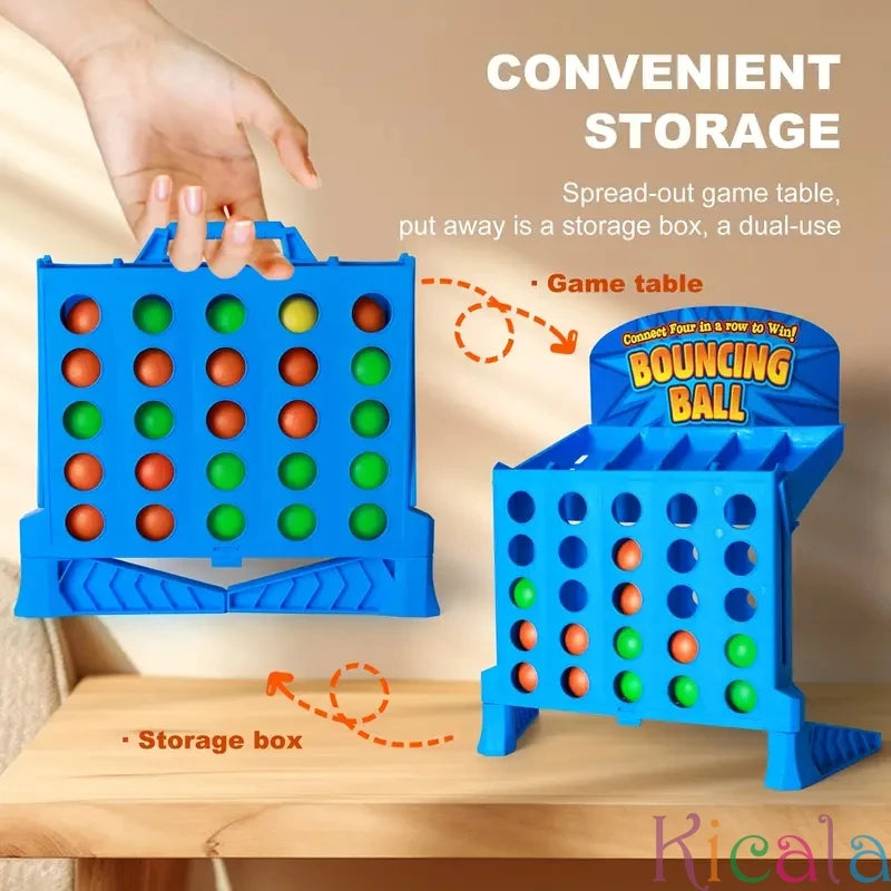 Children Bounce Game Jumping Ball Tabletop Toy for Kids 4 in a Row Parent-Child Interaction Board Game Educational Gift For Kids