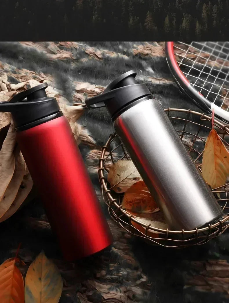 1-3PCS Stylish Portable Stainless Steel  Sports Water Bottle Leisure Bike Riding Drinking Water Bottle Outdoor Sport Travel Cup
