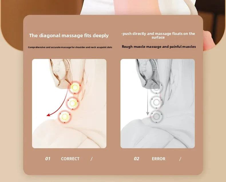 New USB Tape Neck Shiatsu Massage Belt Neck Back Shoulder and Neck Massager U-shape Electric Neck Massager with long-las