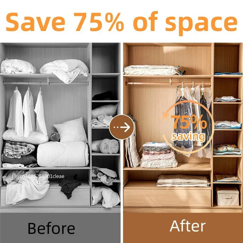 1-10pcs Thickened Vacuum Compression Bag,Transparent Quilt Vacuum Bags, Storage Bags, Household Clothing Storage and Sorting Bag