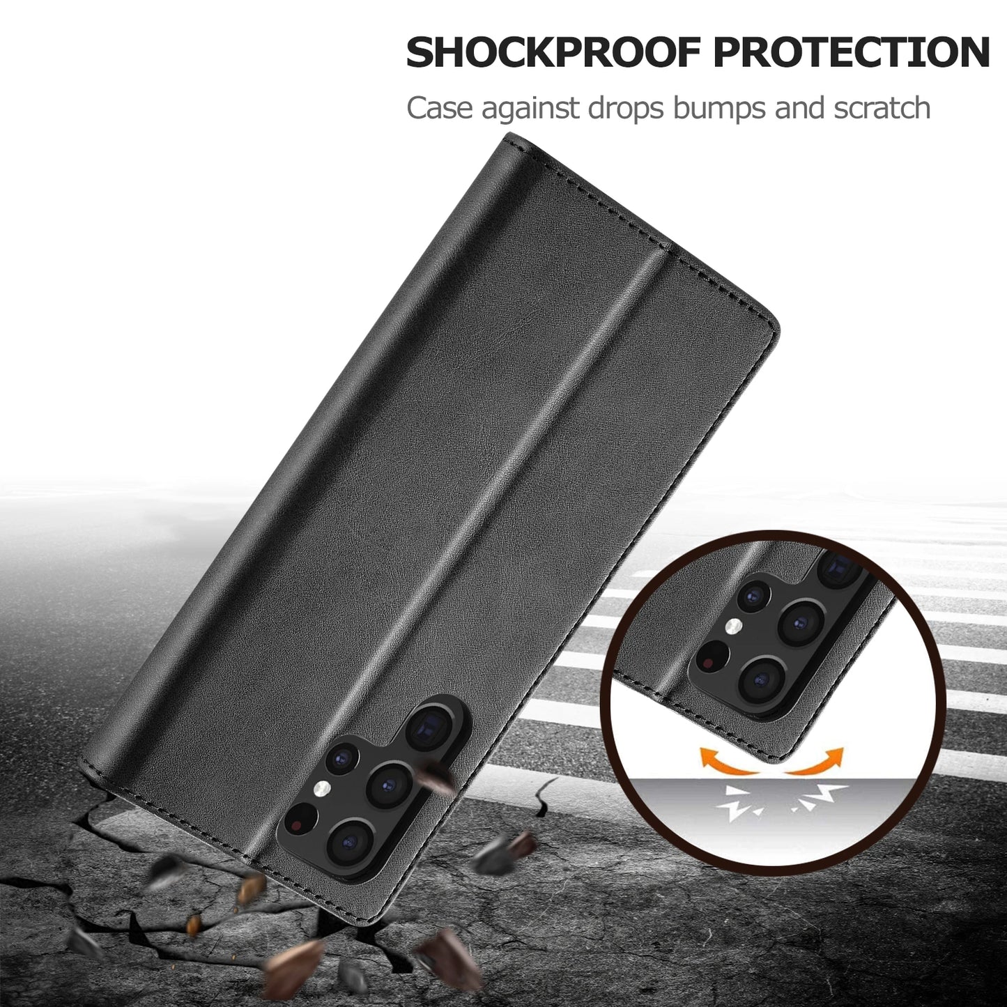 Business Leather Case for Samsung Galaxy S26 S25 Ultra S24 S23 FE S22 S21 S20 S10 Plus Note 20 + Flip Wallet Card Holder Cover