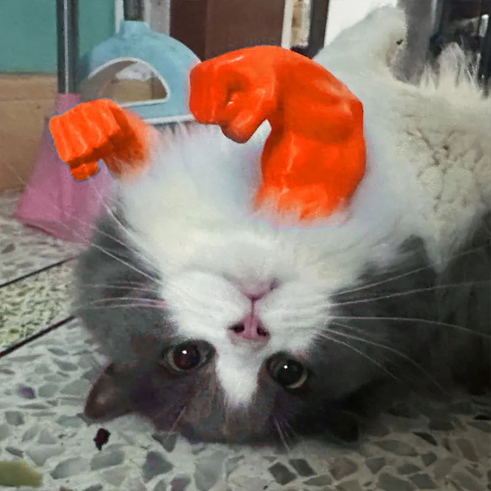 Cat Muscle Arms 3D Printed Cat Neck Arms with Muscles Superhero Cosplay for Party Halloween Birthday Costume Accessories