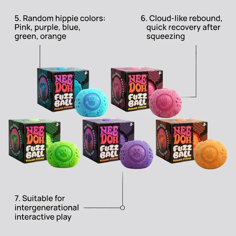 NeeDoh Fuzz Ball Blind Box Series Desktop Ornament Stress Relief Toys Suitable For People Under Pressure Fun Soft Stress Ball