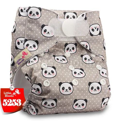 [Littles&Bloomz] Baby Washable Reusable Real Cloth STANDARD Hook-Loop Pocket Nappy Diaper Cover Wrap, suits Birth to Potty