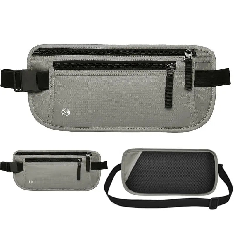 RFID Blocking Waterproof Sport Travel Phone Money Belt Bag Fanny Packs Men Women Hidden Wallet Passport Holder Bag Big Capacity