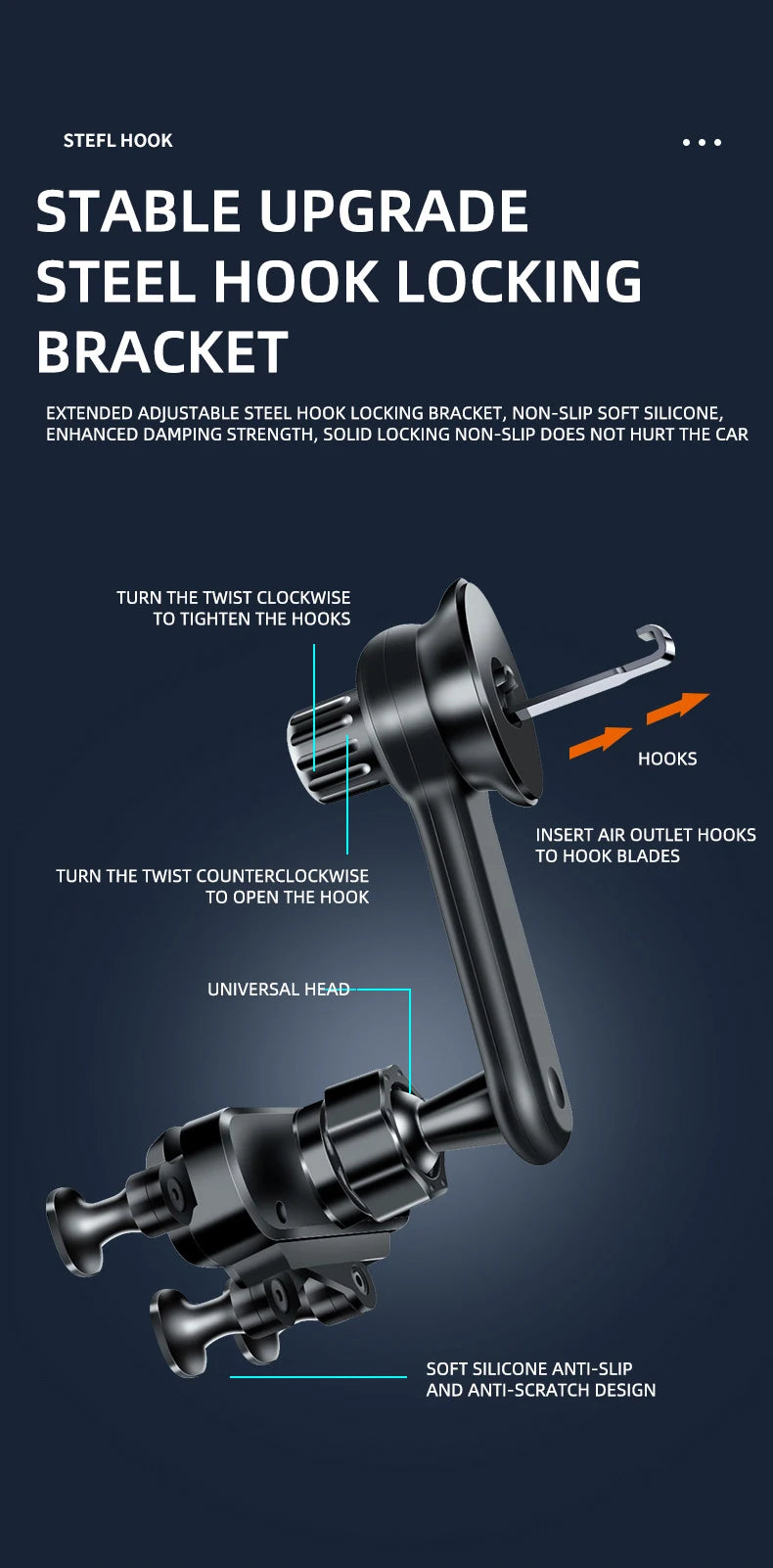 Magnetic Car Phone Holder for 4.7-7 inch Support Mobile Phone Car Air Vent Mount Universal Shockproof GPS Clip Smartphone Stand