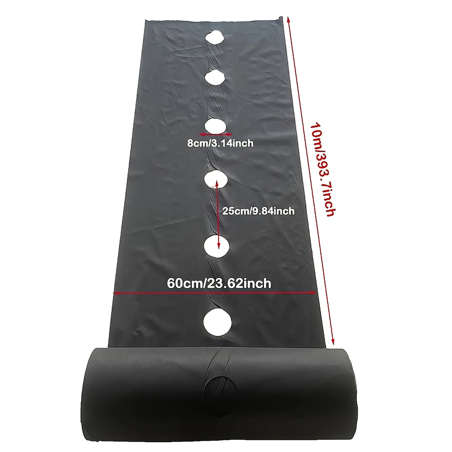 Black Weed Control Cloth with Planting Holes, Suitable for Garden and Yard Use, Vegetable and Fruit Planting, and Weed Control