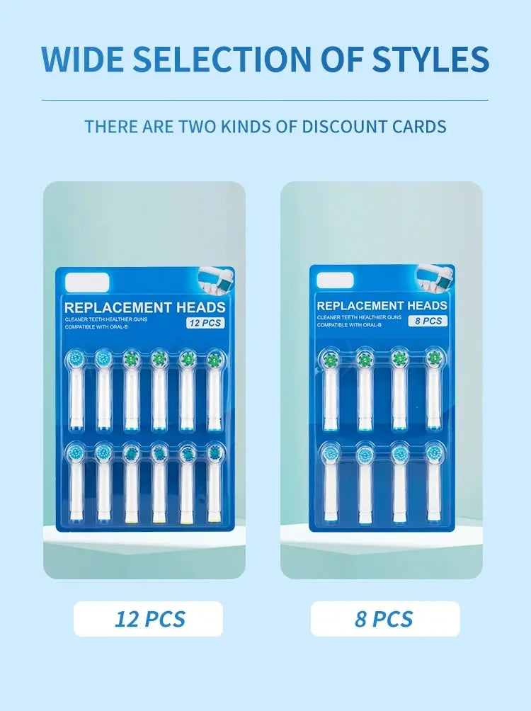 8pcs Replacement Brush Heads For Oral-B Electric Toothbrush Advance Power/Vitality Precision Clean/Pro Health/Triumph/3D Excel