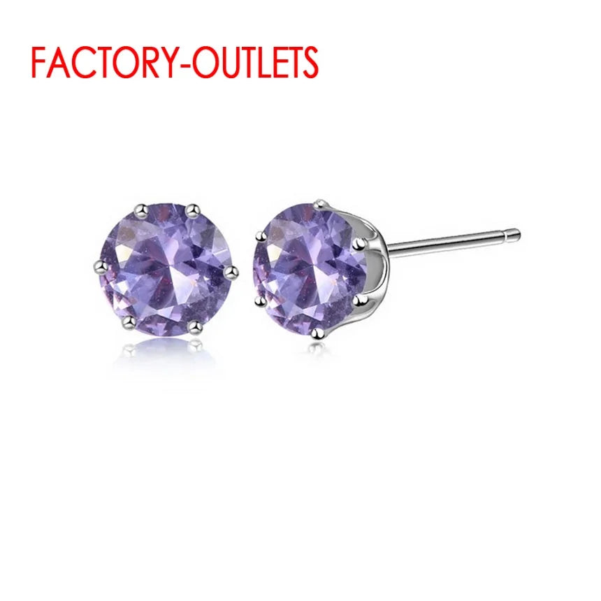 New Arrival Factory Cheap Price 925 Sterling Silver Korean Style Fashion Jewelry Stud Earrings Shinny Crystal Fast Shipping