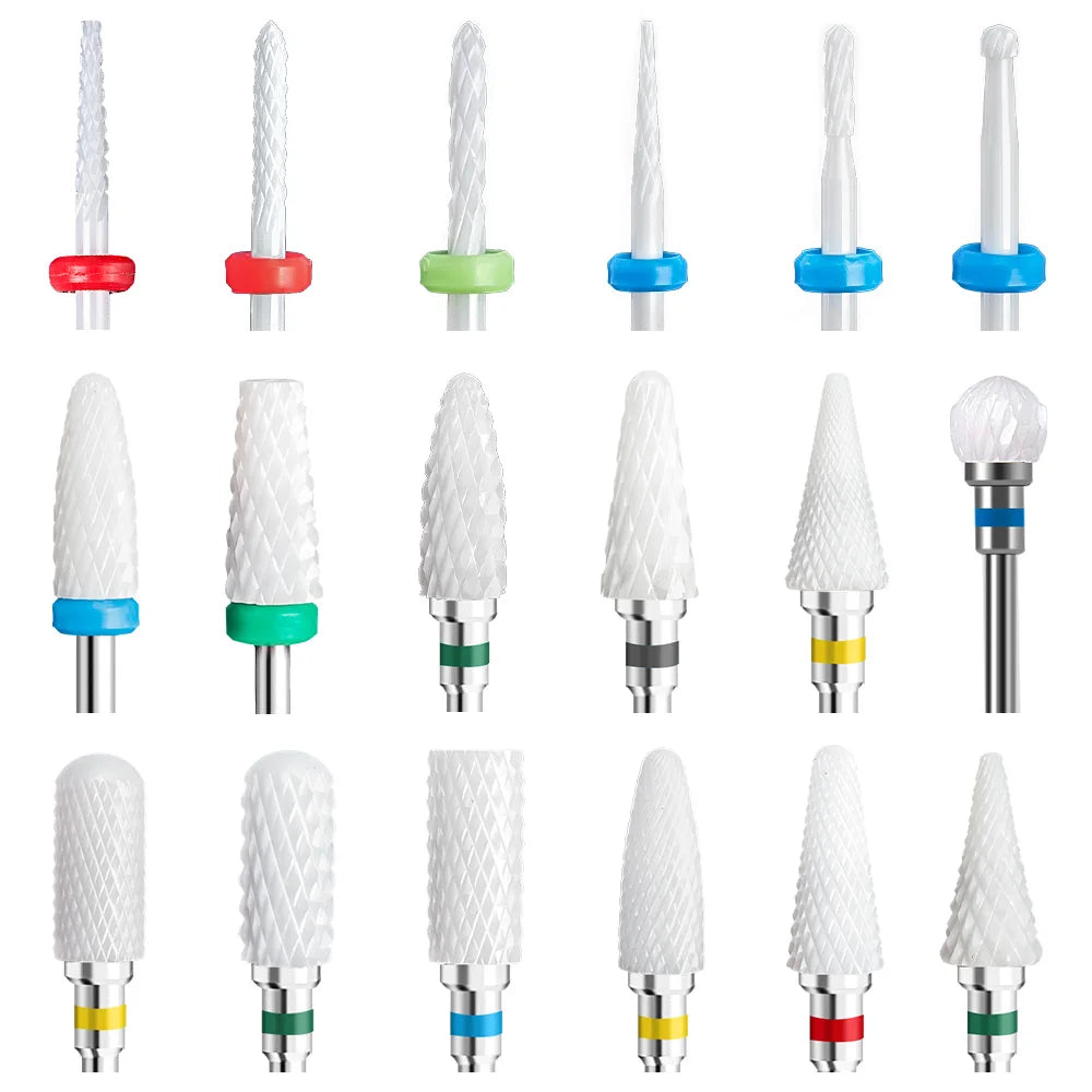 LadyMisty Ceramic Nail Drill Bit Milling Cutter For Manicure Pedicure Nail Files Buffer Nail Art Equipment Accessory
