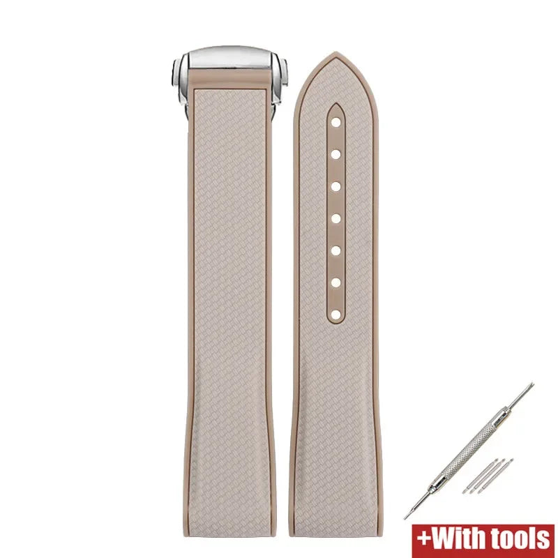 Curved End Strap 20mm for Omega X Swatch Joint MoonSwatch Sport Silicone Rubber Folding Buckle Watch Band for Seamaster 300