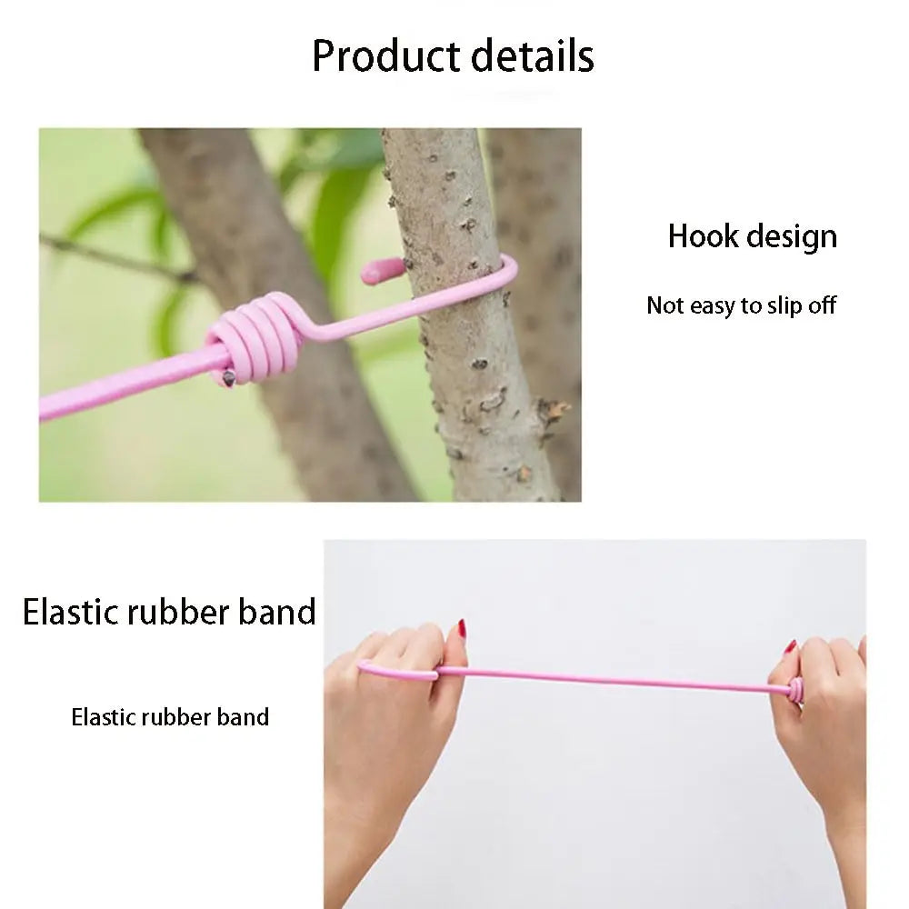 1pc Portable Clothesline With 12 Clips Polychrome Outdoor No Punching Required Travel Camp Retractable Clothes Rope Drying Rack