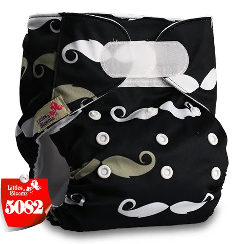 [Littles&Bloomz] Baby Washable Reusable Real Cloth STANDARD Hook-Loop Pocket Nappy Diaper Cover Wrap, suits Birth to Potty