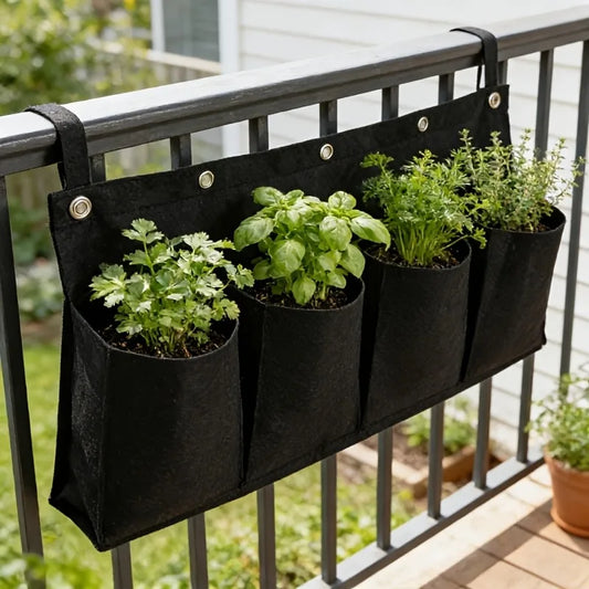 Black Felt Plant Grow Bag, Wall-Mounted Flower Growing Bag for 8 Scenarios, Non-Woven Fabric Wall Greening Felt Planting Bag