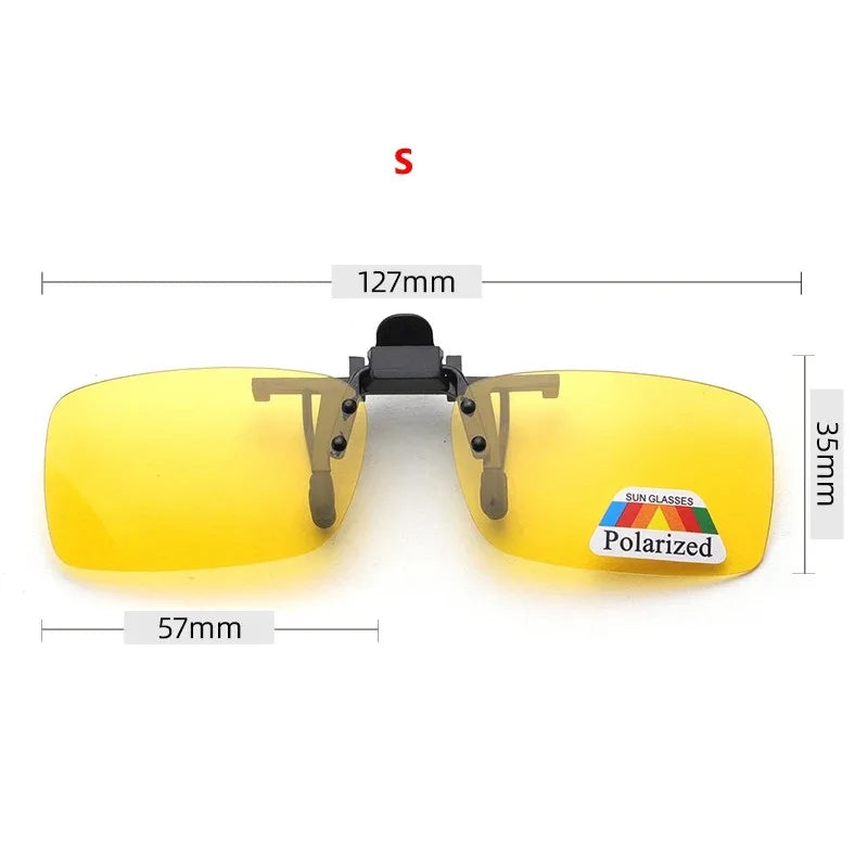 4 Color Grey Lenses Polarized Sunglasses Clip On Flip Up UV 380 Driving Fishing Night Vision Glasses Clips