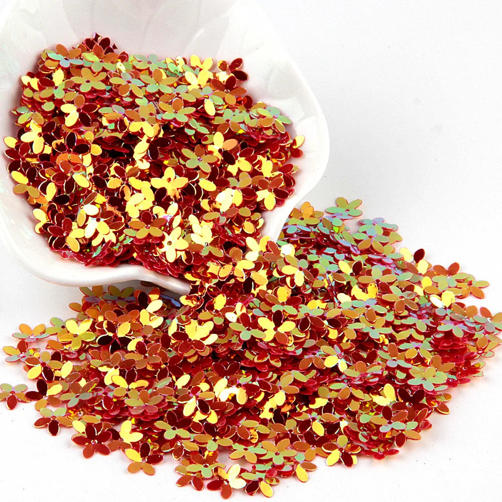 Sequin Matte White Color 10mm Cup Five Finger Flower Sequins Paillettes Sewing Wedding Craft Women Garments Accessories 10g/lot