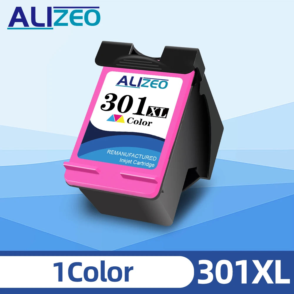 Alizeo Remanufactured For HP 301 301XL Ink Cartridge Compatible For HP301 Deskjet 2050 1000 1050 2510 3000 3054 Envy 4500 4502