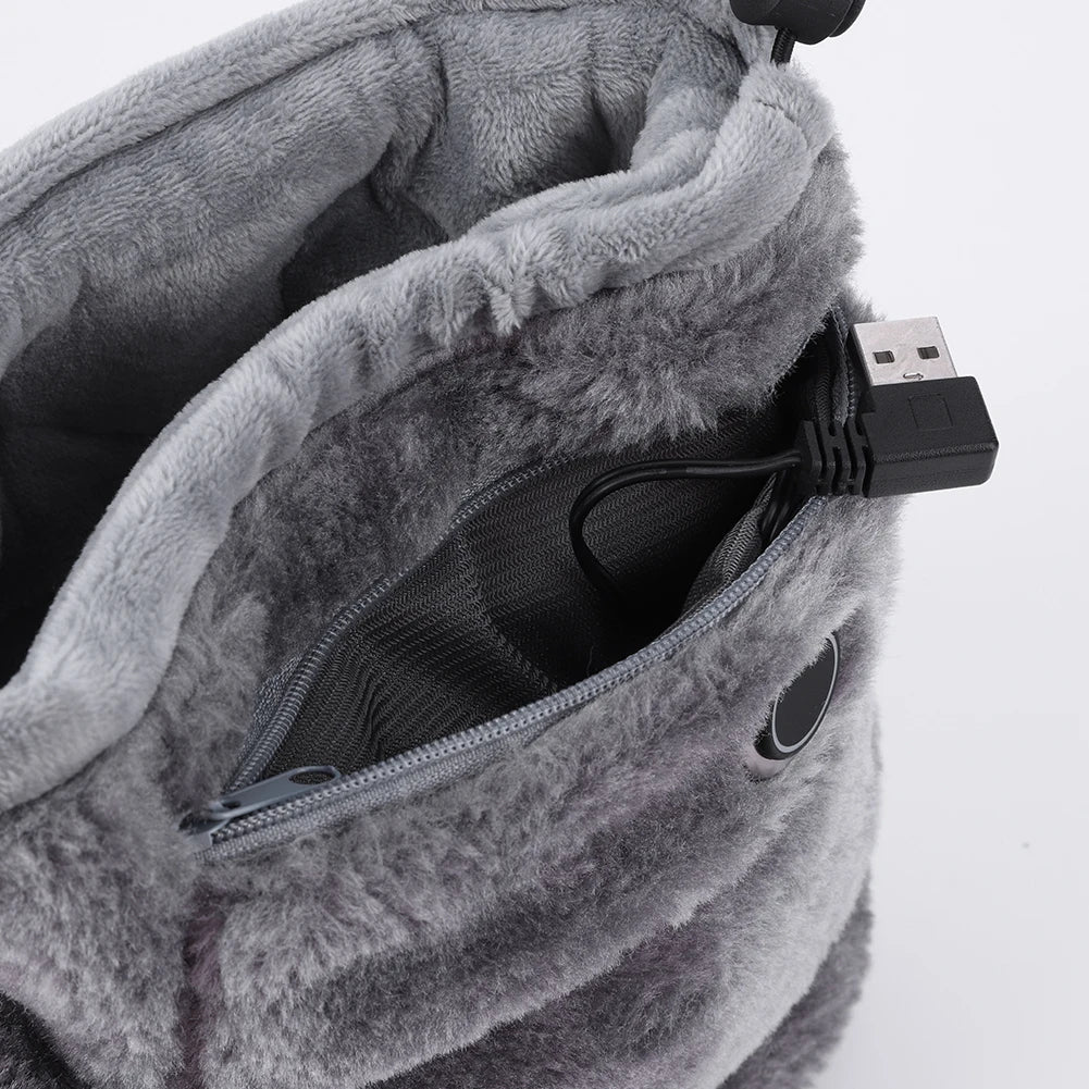 USB Heater Shoes Men Women Winter Warm Snow Boots Foot Warmer Plush Heating Rechargeable Slippers Electric Heated Shoes Feetwear