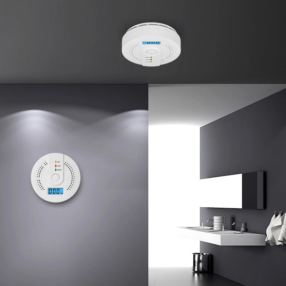 Independent CO Alarm Sensor Carbon Monoxide Alarm Detector High Sensitive Warning LED Display CO Alarm Battery Powered