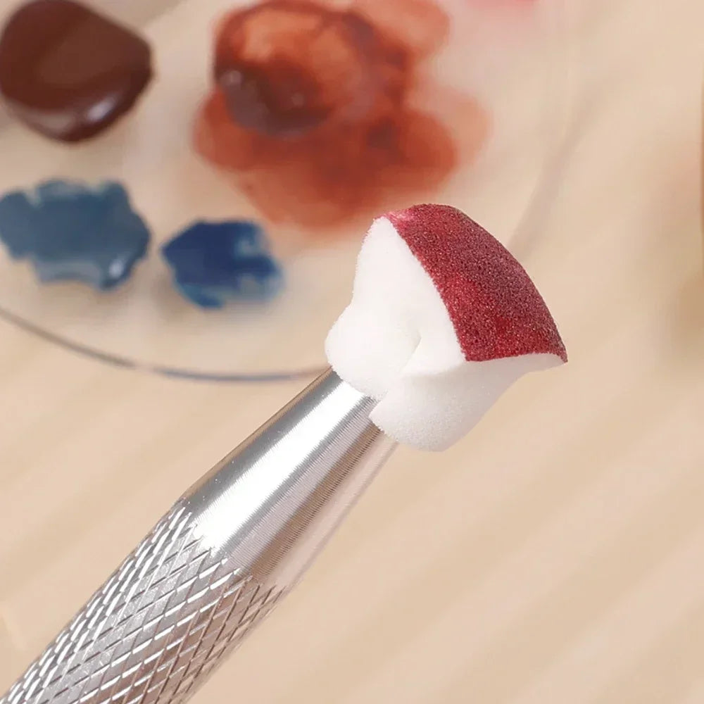 Mini Square Nail Art Sponge with 4 Claws Nail Sponge Metal Grabber Set Multipurpose Blush Gradient Sponges Beauty Manicure Tools