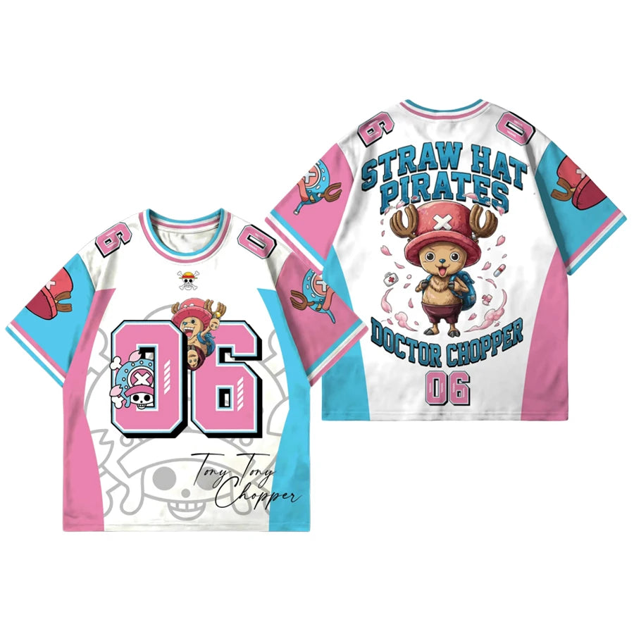 Bandai One Piece Tony Tony Chopper 06 Soccer Jersey 3D Quick Dry T-Shirt For Men Women Kids Sports Anime Tee Streetwear