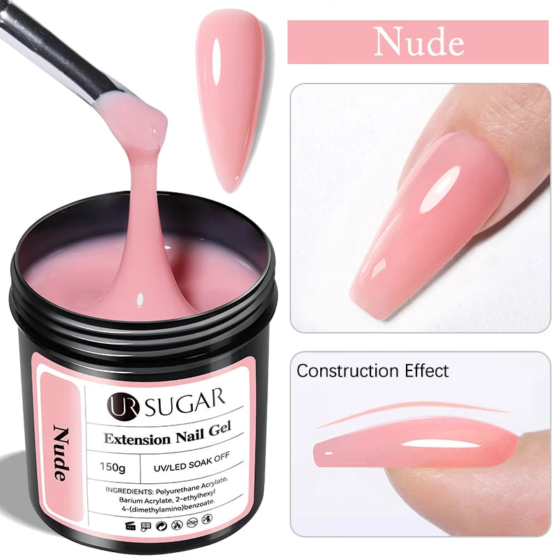 UR SUGAR 150g Extension Jelly Nude Pink Rose Red Quick Extension Gel Nail Polish Nail Extension UV LED Manicure Soak Off