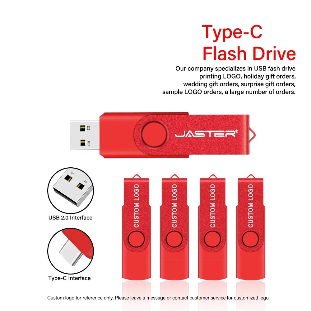 Multifunctional OTG 2 IN 1 Type-c USB Flash Drive Pendrive 128GB Cle Usb Флэш-накопител Stick 32/64 GB Pen Drive for Phone