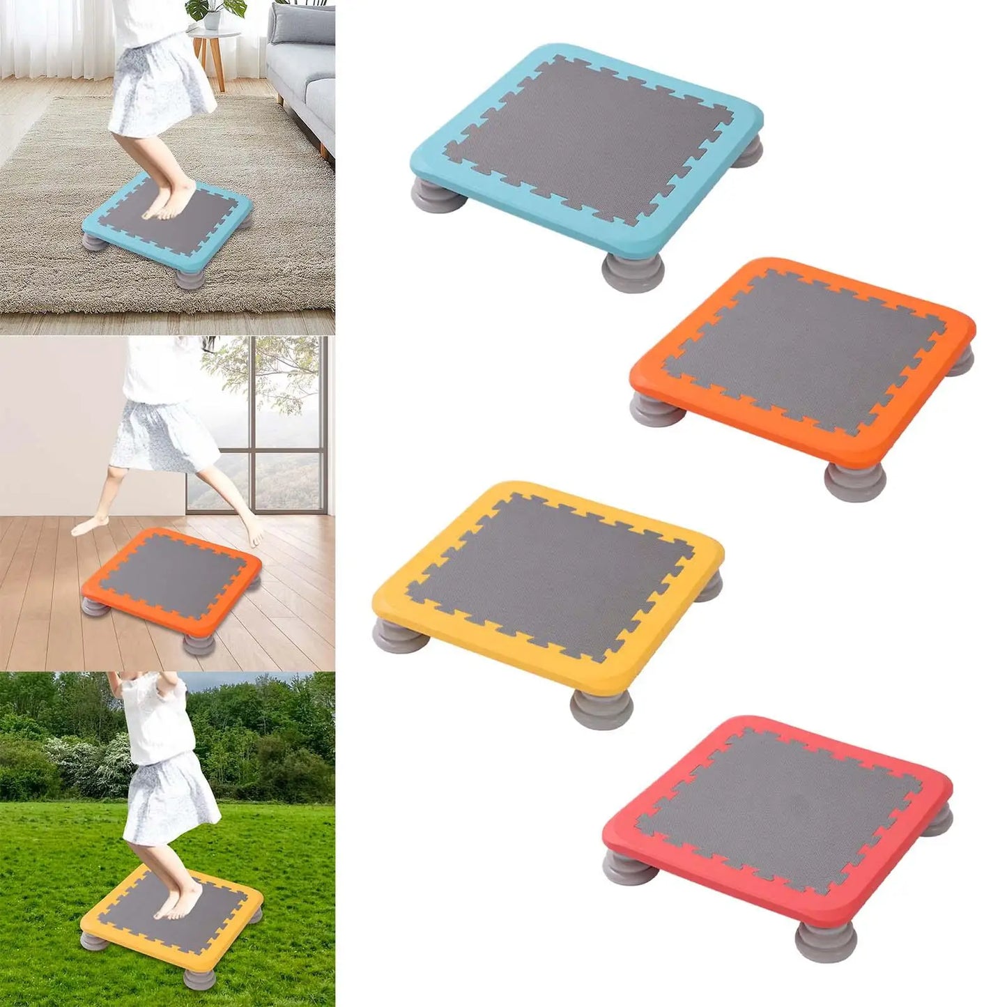 Portable Kids Trampoline Jump Fitness Toy Workout Small Rebounder Trampolines for Boys Girls Nursery Outdoor Kindergarten Indoor