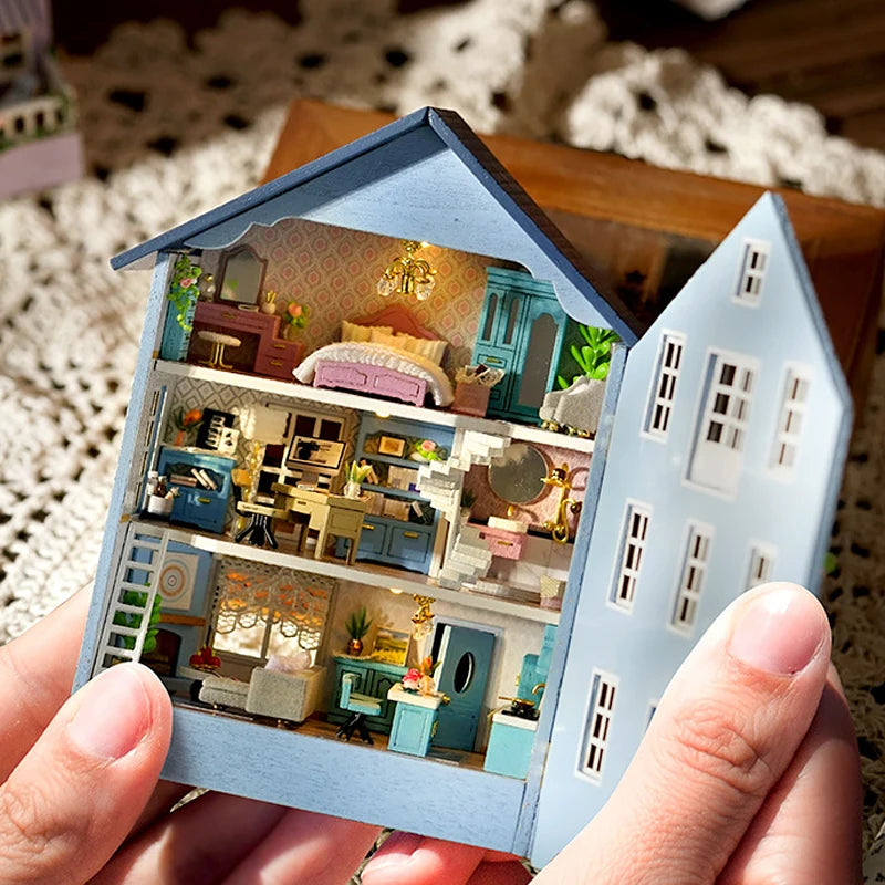 DIY Wooden Doll Houses Mini Assembly Handmade Small House Creative Scene Decoration DollHouse For Toys Birthday Gifts