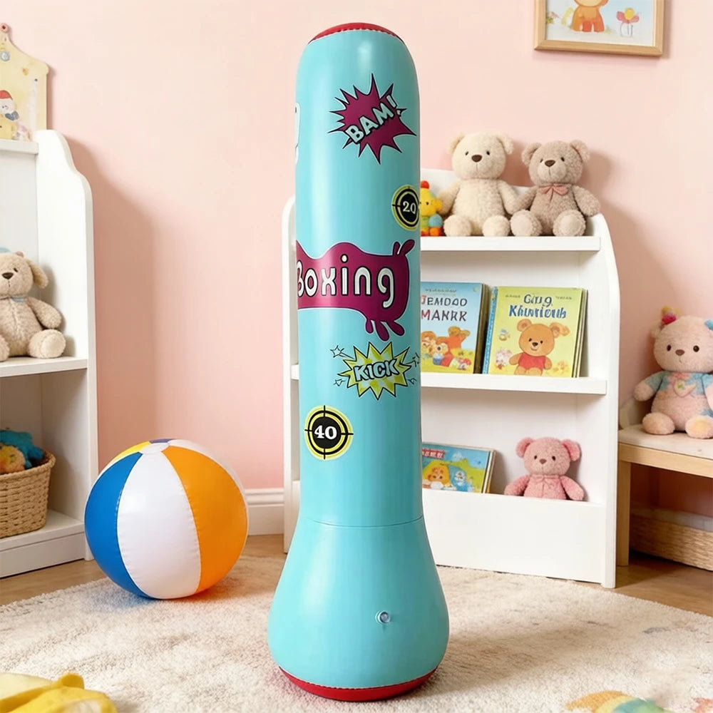 Inflatable Punching Column Thickened PVC Standing Water Fill Sandbag Home Fitness Boxing Tumbler With Matching Boxing Gloves