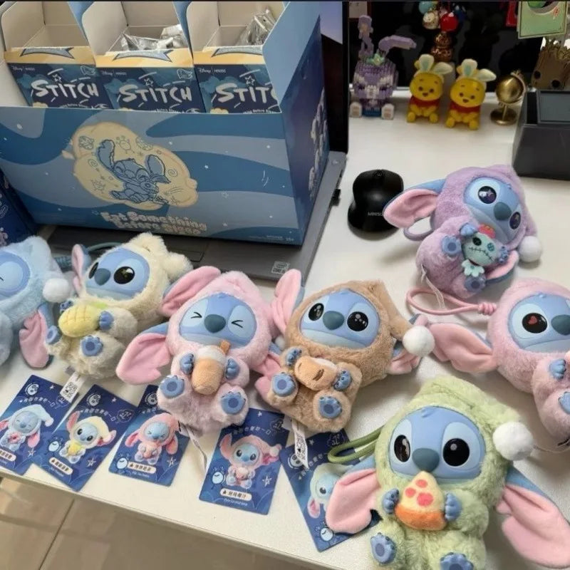 New Disney Stitch Eat Sleep Series Vinyl  Pendant Cute Doll Mystery Box Toy Plush Doll Holiday Gift
