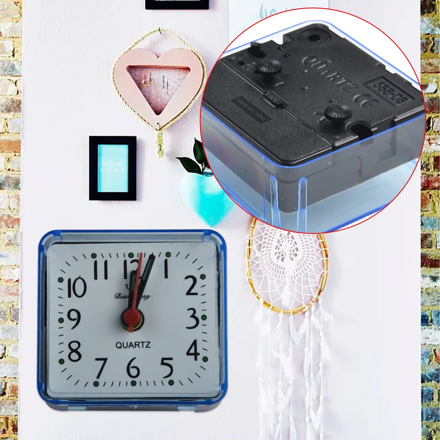 Small Battery Operated Quartz Alarm Clock with Beeping Sound for Bedside Use Featuring Clear Numbers and Reliable Performance
