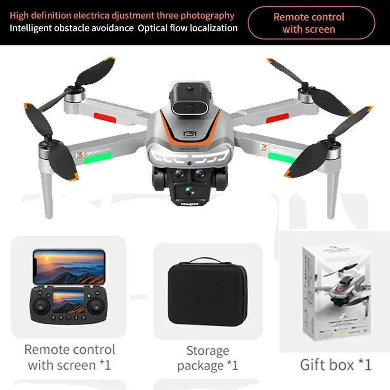 New Obstacle Avoidance M3 Drone Brushless Motor Helicopter Optical Flow Hovering GPS 8K 3 Camera Foldable Quadrotor Aircraft Toy